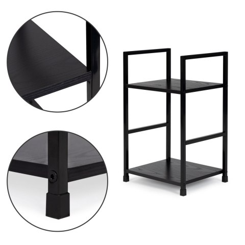 Regał drewniany nowoczesny szafka nocna 2 półki LOFT czarny ModernHome ModernHome Regał drewniany nowoczesny szafka nocna 2 półki LOFT czarny ModernHome ModernHome