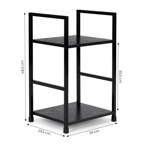 Regał drewniany nowoczesny szafka nocna 2 półki LOFT czarny ModernHome ModernHome Regał drewniany nowoczesny szafka nocna 2 półki LOFT czarny ModernHome ModernHome