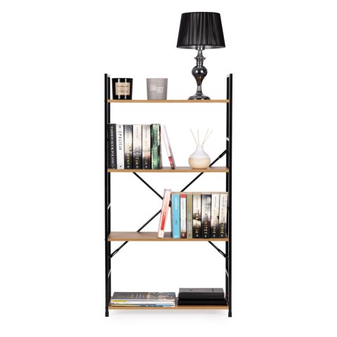 Regał drewniany szeroki 4 półki nowoczesny LOFT ModernHome ModernHome Regał drewniany szeroki 4 półki nowoczesny LOFT ModernHome ModernHome