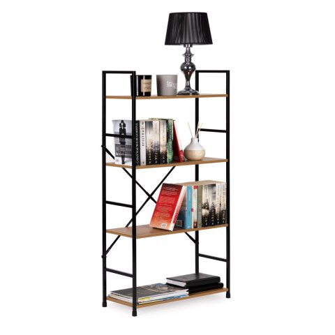 Regał drewniany szeroki 4 półki nowoczesny LOFT ModernHome ModernHome Regał drewniany szeroki 4 półki nowoczesny LOFT ModernHome ModernHome