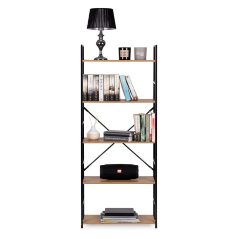Regał drewniany szeroki nowoczesny LOFT 5 półek ModernHome ModernHome Regał drewniany szeroki nowoczesny LOFT 5 półek ModernHome ModernHome