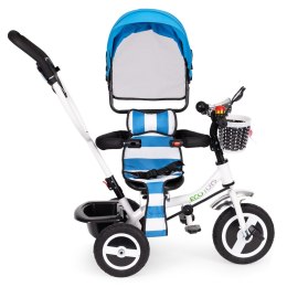 Rower trójkołowy obracany daszek wytrzymałe gumowe koła niebieski ECOTOYS ECOTOYS