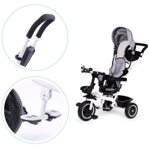 Rowerek trójkołowy spacerówka wózek obracany 360 szary ECOTOYS ECOTOYS Rowerek trójkołowy spacerówka wózek obracany 360 szary ECOTOYS ECOTOYS
