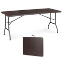 Stół cateringowy bankietowy ogrodowy składany 180 cm brązowy ModernHome ModernHome