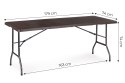 Stół cateringowy bankietowy ogrodowy składany 180 cm brązowy ModernHome ModernHome