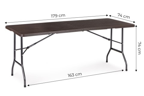 Stół cateringowy bankietowy ogrodowy składany 180 cm brązowy ModernHome ModernHome Stół cateringowy bankietowy ogrodowy składany 180 cm brązowy ModernHome ModernHome