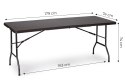 Stół cateringowy bankietowy ogrodowy składany 180 cm ratan ModernHome ModernHome