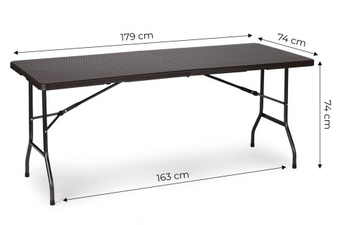 Stół cateringowy bankietowy ogrodowy składany 180 cm ratan ModernHome ModernHome Stół cateringowy bankietowy ogrodowy składany 180 cm ratan ModernHome ModernHome