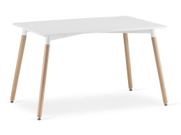 Stół do jadalni drewniany prostokątny 120cm x 80cm - biały LEOBERT