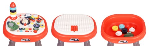 Stolik interaktywny panel edukacyjny 2w1 na klocki HUANGER Stolik interaktywny panel edukacyjny 2w1 na klocki HUANGER