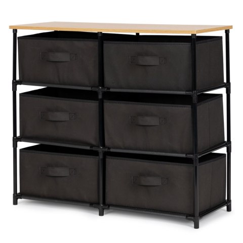 Szafka regał materiałowa tekstylna 6 koszy szara ModernHome Szafka regał materiałowa tekstylna 6 koszy szara ModernHome