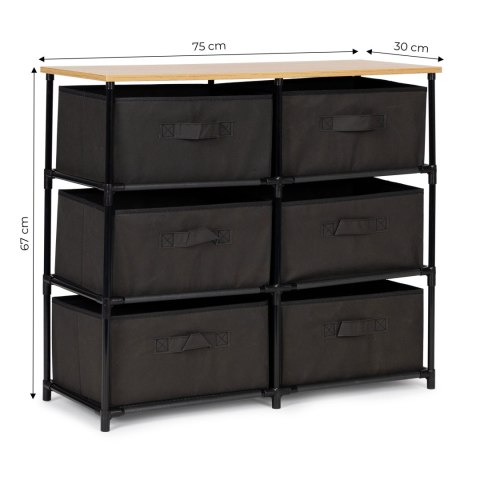 Szafka regał materiałowa tekstylna 6 koszy szara ModernHome Szafka regał materiałowa tekstylna 6 koszy szara ModernHome