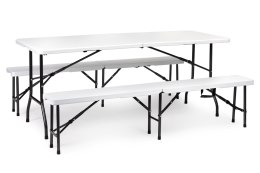 Zestaw cateringowy stół bankietowy 180cm 2 ławki biały ModernHome ModernHome