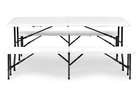 Zestaw cateringowy stół bankietowy 180cm 2 ławki biały ModernHome ModernHome Zestaw cateringowy stół bankietowy 180cm 2 ławki biały ModernHome ModernHome