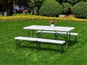 Zestaw cateringowy stół bankietowy 180cm 2 ławki biały ModernHome ModernHome