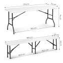 Zestaw cateringowy stół bankietowy 180cm 2 ławki biały ModernHome ModernHome