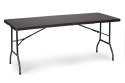 Zestaw cateringowy stół bankietowy 180 cm 2 ławki ratan brąz ModernHome ModernHome