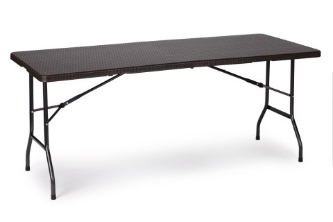 Zestaw cateringowy stół bankietowy 180 cm 2 ławki ratan brąz ModernHome ModernHome Zestaw cateringowy stół bankietowy 180 cm 2 ławki ratan brąz ModernHome ModernHome