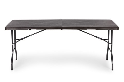 Zestaw cateringowy stół bankietowy 180 cm 2 ławki ratan brąz ModernHome ModernHome Zestaw cateringowy stół bankietowy 180 cm 2 ławki ratan brąz ModernHome ModernHome