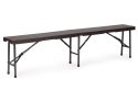 Zestaw cateringowy stół bankietowy 180 cm 2 ławki ratan brąz ModernHome ModernHome