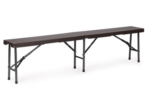 Zestaw cateringowy stół bankietowy 180 cm 2 ławki ratan brąz ModernHome ModernHome Zestaw cateringowy stół bankietowy 180 cm 2 ławki ratan brąz ModernHome ModernHome