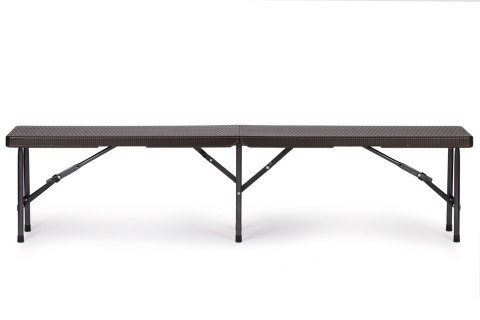 Zestaw cateringowy stół bankietowy 180 cm 2 ławki ratan brąz ModernHome ModernHome Zestaw cateringowy stół bankietowy 180 cm 2 ławki ratan brąz ModernHome ModernHome