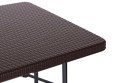 Zestaw cateringowy stół bankietowy 180 cm 2 ławki ratan brąz ModernHome ModernHome