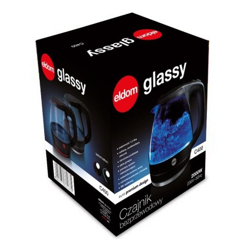 Czajnik bezprzewodowy ELDOM C400 2000W czerwony 1,5 L ELDOM Czajnik bezprzewodowy ELDOM C400 2000W czerwony 1,5 L ELDOM