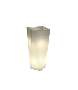 Designerska donica MONUMO VASO biała z oświetleniem MONUMO