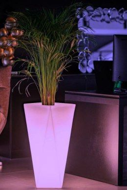 Designerska donica MONUMO VASO biała z oświetleniem MONUMO