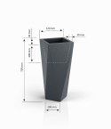 Designerska donica MONUMO VASO biała z oświetleniem MONUMO