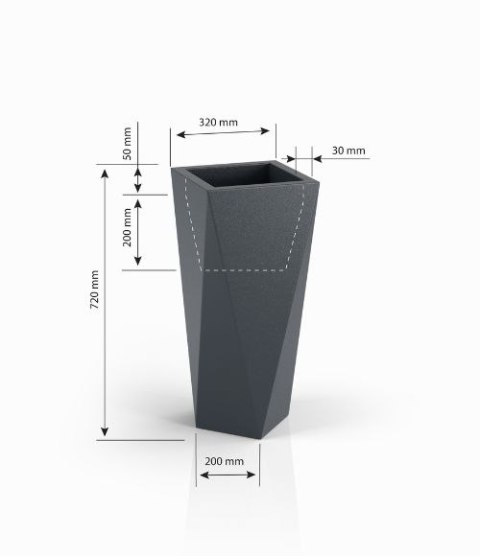 Designerska donica MONUMO VASO biała z oświetleniem MONUMO Designerska donica MONUMO VASO biała z oświetleniem MONUMO