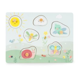 Drewniana tablica sensoryczna z różnymi rodzajami materiału ECOTOYS ECOTOYS