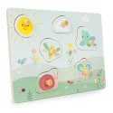 Drewniana tablica sensoryczna z różnymi rodzajami materiału ECOTOYS ECOTOYS