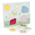 Drewniana tablica sensoryczna z różnymi rodzajami materiału ECOTOYS ECOTOYS