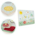 Drewniana tablica sensoryczna z różnymi rodzajami materiału ECOTOYS ECOTOYS