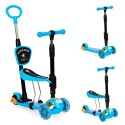 Hulajnoga trójkołowa balansowa led 3w1 świecące kółka - Niebieska ECOTOYS ECOTOYS