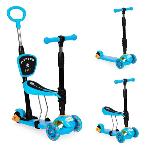 Hulajnoga trójkołowa balansowa led 3w1 świecące kółka - Niebieska ECOTOYS ECOTOYS