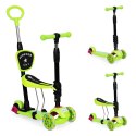 Hulajnoga trójkołowa balansowa led 3w1 świecące kółka - Zielona ECOTOYS ECOTOYS