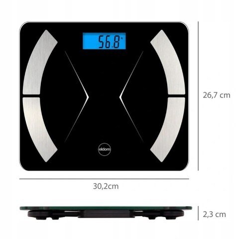Inteligentna waga łazienkowa bluetooth Eldom TWO500 biała ELDOM Inteligentna waga łazienkowa bluetooth Eldom TWO500 biała ELDOM