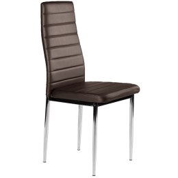 Krzesła zestaw 4 szt do salonu jadalni brąz chromowane nogi ModernHome ModernHome