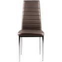 Krzesła zestaw 4 szt do salonu jadalni brąz chromowane nogi ModernHome ModernHome