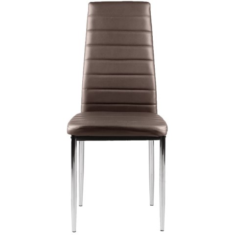 Krzesła zestaw 4 szt do salonu jadalni brąz chromowane nogi ModernHome ModernHome Krzesła zestaw 4 szt do salonu jadalni brąz chromowane nogi ModernHome ModernHome