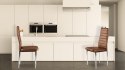 Krzesła zestaw 4 szt do salonu jadalni brąz chromowane nogi ModernHome ModernHome