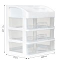 Organizer na kosmetyki z szufladami i przegrodami - biały ModernHome