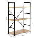 Regał drewniany metalowa rama szeroki LOFT 3 półki ModernHome ModernHome