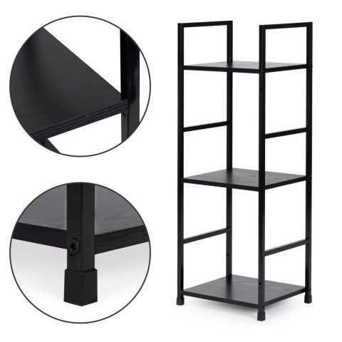Regał drewniany nowoczesny metalowa rama LOFT 3 półki czarny ModernHome ModernHome Regał drewniany nowoczesny metalowa rama LOFT 3 półki czarny ModernHome ModernHome