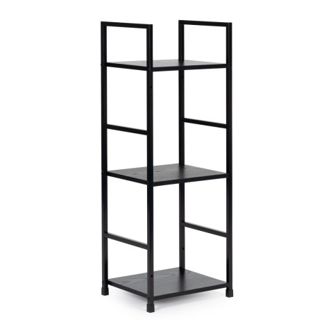 Regał drewniany nowoczesny metalowa rama LOFT 3 półki czarny ModernHome ModernHome Regał drewniany nowoczesny metalowa rama LOFT 3 półki czarny ModernHome ModernHome