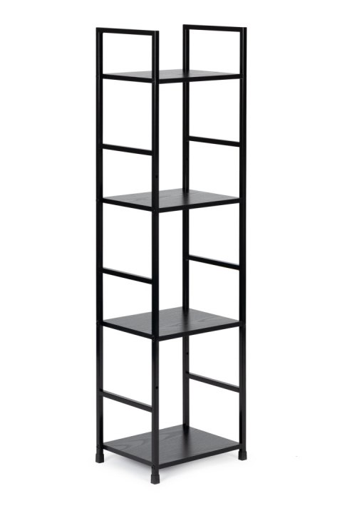 Regał drewniany nowoczesny metalowa rama LOFT 4 półki czarny ModernHome ModernHome Regał drewniany nowoczesny metalowa rama LOFT 4 półki czarny ModernHome ModernHome