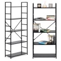 Regał drewniany szeroki nowoczesny LOFT 5 półek czarny ModernHome ModernHome